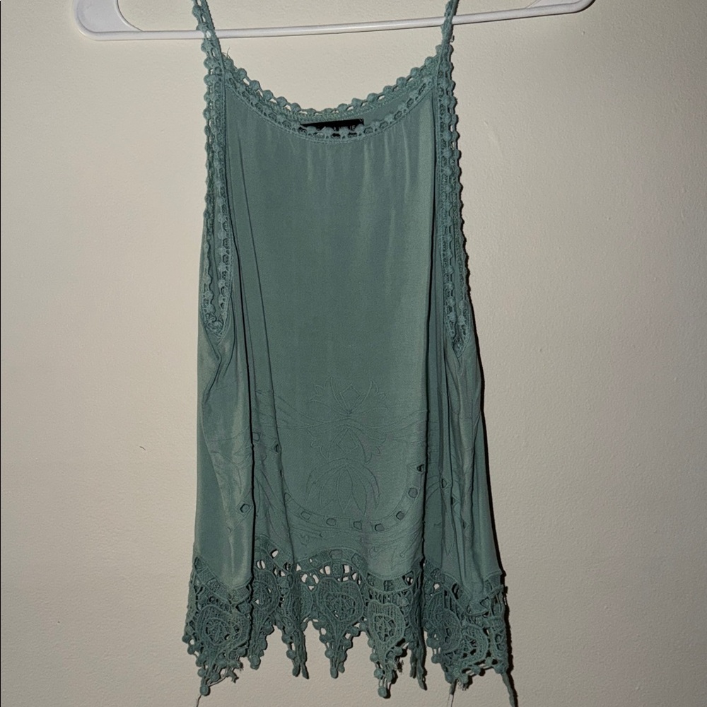 Kendall & Kylie Lace Trim Camisole - Teal